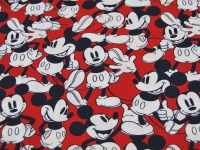 Baumwolle - Mickey Mouse auf Rot 0,5m 2