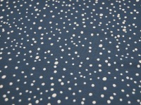 JERSEY - Dots - Weiß auf Dusty Blue / Jeans Blau - Punkte - 0,5m 2