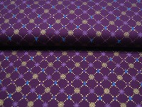 Baumwolle Popeline - Sterne - graphisches Muster - Weihnachtliche Motive auf Aubergine - 0.5m 2