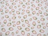 Baumwolle - Kim - Erdbeeren auf Weiß - 0,5m 2