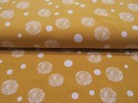 Baumwolle - Punkte Dots Senfgelb - gekochte Baumwolle / Crash 0,5 m 2