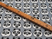 Baumwolle - Kung Fu Panda - Köpfe auf Grau 0,5m 3