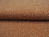 JERSEY - Dots - Weiß auf Caramel - Punkte - 0,5m 2