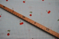Baumwolle - Poplin Digital - Cherry / Kirsche auf Hellblau - 0.5 Meter 3