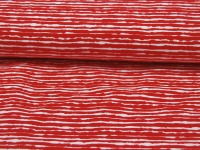 Jersey - Wilde Streifen in Rot - Weiß - 0.5 Meter
