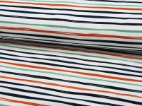 French Terry - Stripes off White - Streifen auf Weiß - 0,5m 2