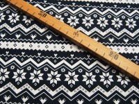 Baumwolle Poplin - Nordic Pattern - Weihnachtliches Muster auf Dunkelblau - 0.5m 3