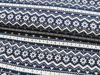 Baumwolle Poplin - Nordic Pattern - Weihnachtliches Muster auf Dunkelblau - 0.5m 4