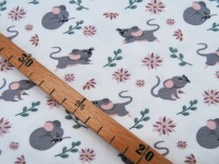 Jersey - Kleine Mäuse auf Grauweiß - 0.5 Meter 4