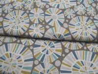Beschichtete Baumwolle - Graphisches Muster / Mosaik auf Grau - 50 x 145cm 2