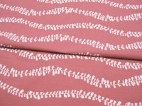 Beschichtete Baumwolle - Graphisches Muster / Ranken auf Altrosa - 50 x 145cm