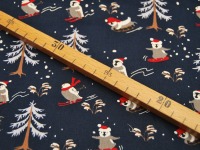 Baumwolle Poplin - Weihnachten - Skiing - Pinguine mit Skiern - 0.5m 3