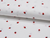 Mini Strawberry - Erdbeeren auf Weiß - Baumwolle 0,5 m