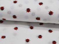 Mini Ladybug - Marienkäfer auf Weiß - Baumwolle 0,5 m