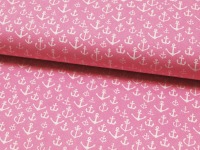 Baumwolle - Ankermix auf Rosa Pink 0,5m