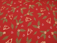 REST Jersey - Weihnachtliche Motive auf Rot mit Glitzer - FOIL - 0,8 Meter 3