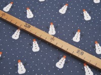 Baumwolle Poplin - Weihnachten - Christmas Schneemann auf Jeans - 0.5m 2