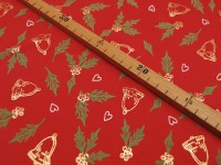 REST Jersey - Weihnachtliche Motive auf Rot mit Glitzer - FOIL - 0,8 Meter 4