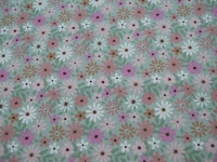 Beschichtete Baumwolle - Flowers - Blumenmuster auf Hell Mint 0,5 m 3