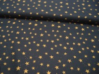Baumwolle - Kim - Goldene Sterne auf Schwarz - 0,5m