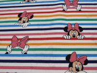 Baumwolle - Minnie Mouse - auf bunten Streifen 0,5m 3