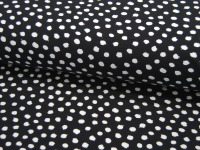 Jersey - GOTS - Dots - Weiß auf Schwarz - 0,5 Meter