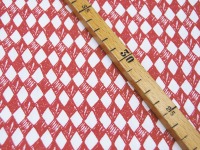 Baumwolle - Arlequee - Rautenmuster in Rot-Weiß - 0,5m 3