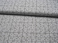 Baumwolle Popeline - Mille Fleur Puzzle - Sudoku auf Weiß - 0.5m 2