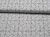 Baumwolle Popeline - Mille Fleur Puzzle - Sudoku auf Weiß - 0.5m 4