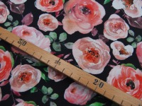 Jersey - Digital Roses - Rosenmuster auf Dunkelblau - 0,5m 3