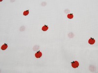 Baumwolle Popeline - Mille Fleur Apple - Rote Äpfel auf Weiß - 0.5m 3