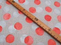 Beschichtete Baumwolle - Rotorangene Dots auf Beige - 0,5 Meter 4