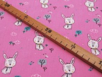Baumwolle - Xavi - Rabbits - niedliche Hasen auf Pink 0,5m 4