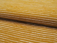 Baumwolle - Weiße Streifen auf Ocker / Senf - 0,5 m