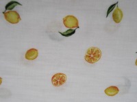 Musselin/Double Gauze Digital - Lemons - Zitronen auf Weiß 0,5 m 4