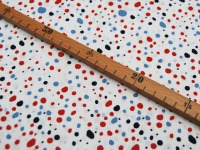Baumwolle - Mix Dots - Blaue und Rote Punkte auf Weiß 0,5m 2