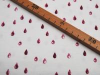 BIO Jersey - Organic - Raindrops / Regentropfen Fuchsia - 0,5 Meter 3