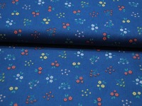 Baumwolle - Poplin - Bio - Small Flowers - Blumen auf Blau - 0.5 Meter 2