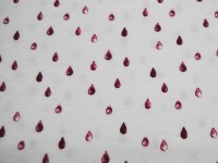 BIO Jersey - Organic - Raindrops / Regentropfen Fuchsia - 0,5 Meter
