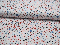 Baumwolle - Mix Dots - Blaue und Rote Punkte auf Weiß 0,5m 4