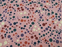 REST 0,7m Jersey - Mix Dots - Bunte Punkte auf Dusty Pink 2