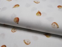 Musselin/Double Gauze Digital - Pears - Birnen auf Weiß 0,5 m 2