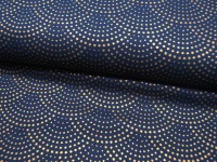 Baumwolle Popeline - Mini Sterne - graphisches Muster - Weihnachtliche Motive auf Dunkelblau - 0.5m