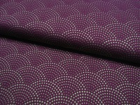 Baumwolle Popeline - Mini Sterne - graphisches Muster - Weihnachtliche Motive auf Aubergine - 0.5m 2