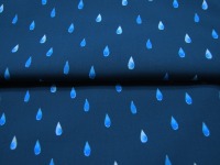 Softshell - Regentropfen - auf Marineblau - 0.5 Meter 2