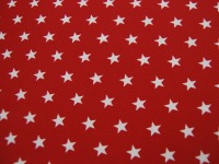Beschichtete Baumwolle - Weiße Sterne auf Rot - 50 cm 2