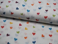 Baumwolle - Snoozy Fabrics - Hearts - Bunte Herzen auf Weiß 0,5m