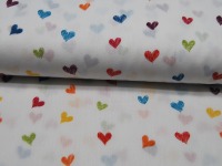 Baumwolle - Snoozy Fabrics - Hearts - Bunte Herzen auf Weiß 0,5m 3