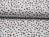 Baumwolle - Dots - Dunkelblau-Rote Punkte auf Weiß 0,5m 2