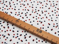 Baumwolle - Dots - Dunkelblau-Rote Punkte auf Weiß 0,5m 4